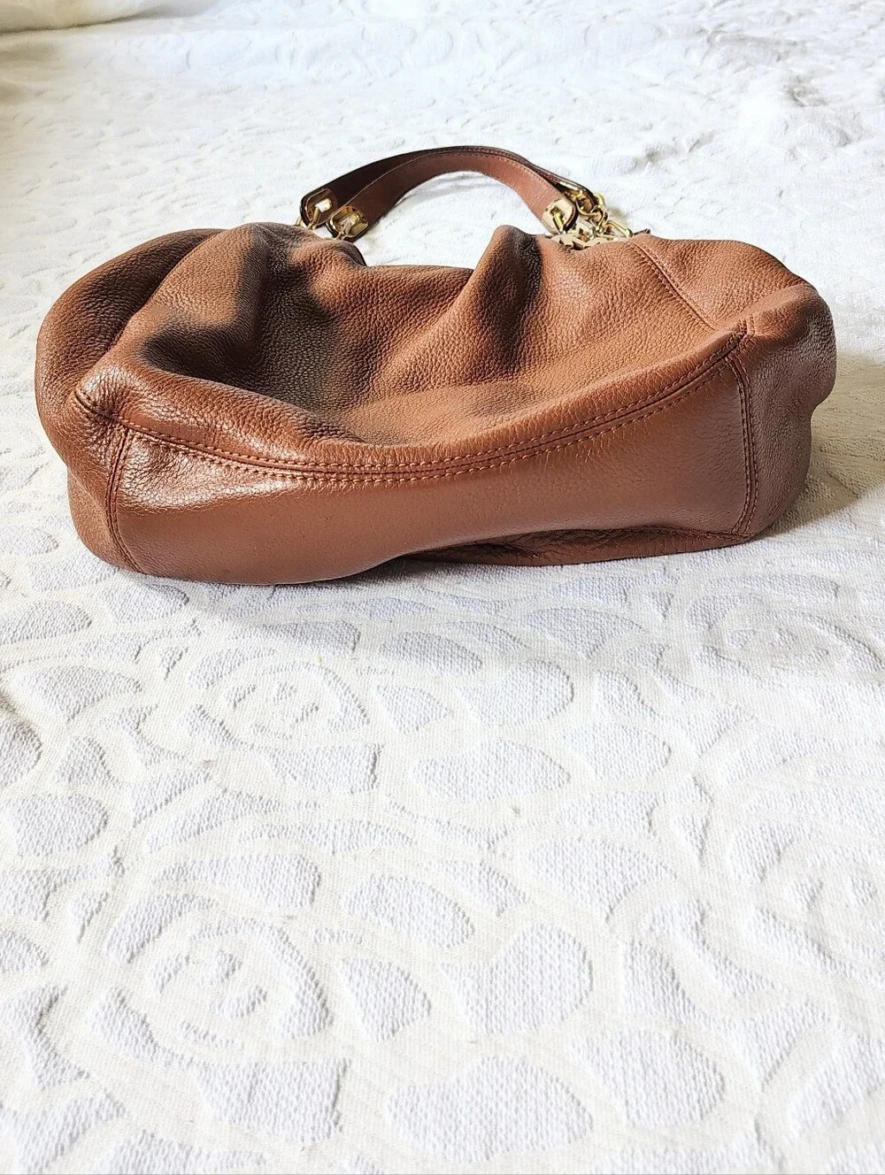 Michael Kors Fulton Large Shoulder Bag Brown Leather